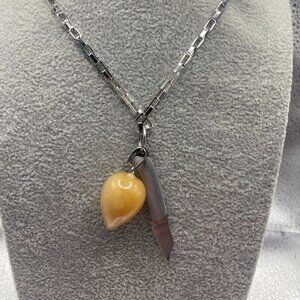 Handmade Witch Citrine Pocket Knife Necklace